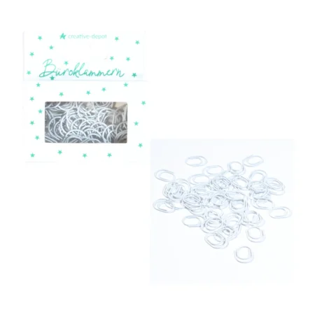 Creative Depot -  Clips de papel ovalados - Blancos - Acabado mate - 50 unidades