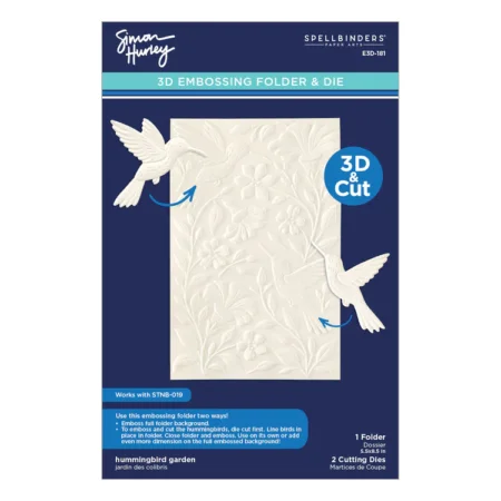 Spellbinders - Juego de troqueles y carpetas de relieve 3D Hummingbird Garden de Simon Hurley