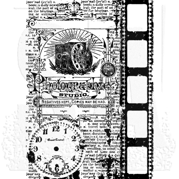 Stampers Anonymous - Photograph Tim Holtz Components Cling Mount Collage Stamp
