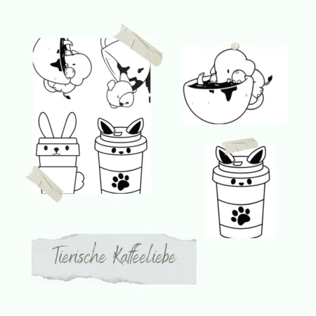 Creative Depot - Set de sellos  Amor por el café animal