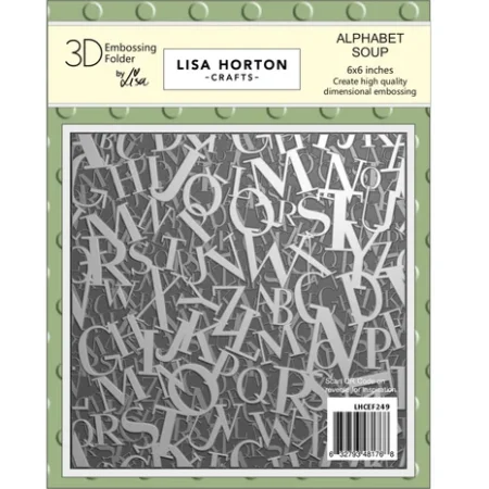 Lisa Horton Crafts - Carpeta de relieve 3D Alphabet Soup de 6x6 pulgadas