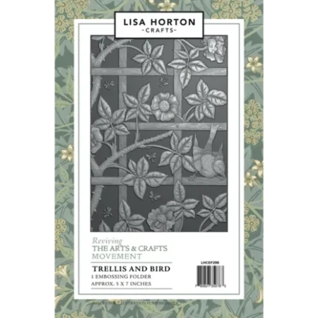 Lisa Horton Crafts  - Carpeta de relieve 3D con diseño de enrejado y pájaro