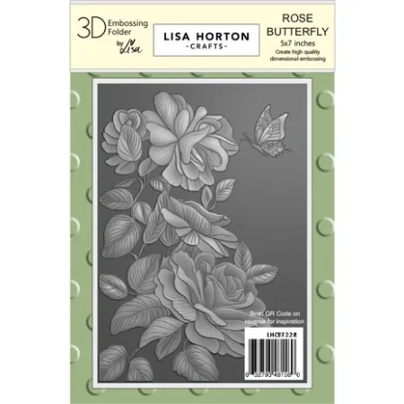 Lisa Horton Crafts - Carpeta de relieve 3D  con diseño de mariposa rosa