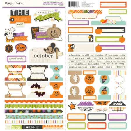 Simple Stories - Say Cheese Classic Mouse Halloween Cardstock Stickers Basics
