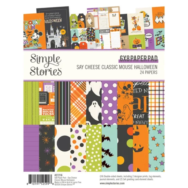 Simple Stories - Say Cheese Classic Mouse Halloween 6x8 Inch Pad