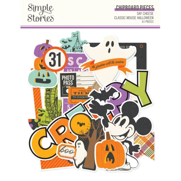 Simple Stories - Say Cheese Classic Mouse Halloween Chipboard Pieces