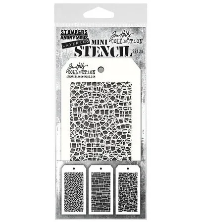 Stampers Anonymous - Set #28 Tim Holtz Layering Mini Stencil (3pcs)