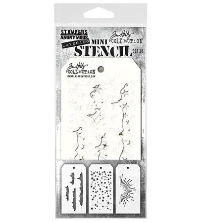 Stampers Anonymous - Set #38 Tim Holtz Layering Mini Stencil (3pcs)