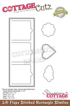 Cottage Cutz - Troquel Lift Flaps Stitched Rectangle Slimline
