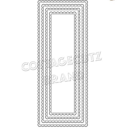 Cottage Cutz - Troquel Scalloped Stitched Rectangle Slimline