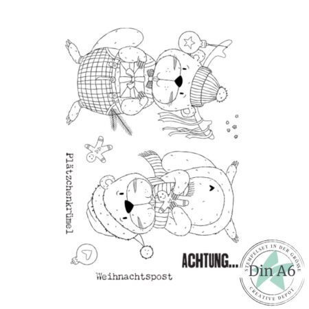 Creative Depot - Set Sello + Troquel - Castores Navideños