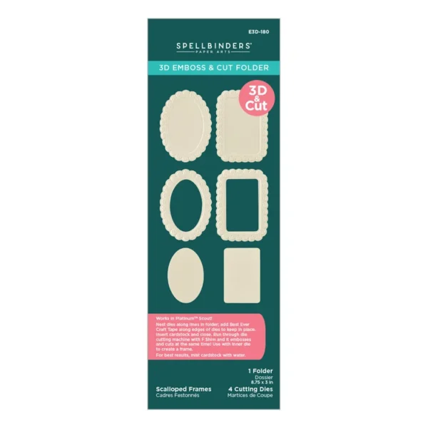 Spellbinders - Carpeta de relieve  y corte 3D con marcos festoneados
