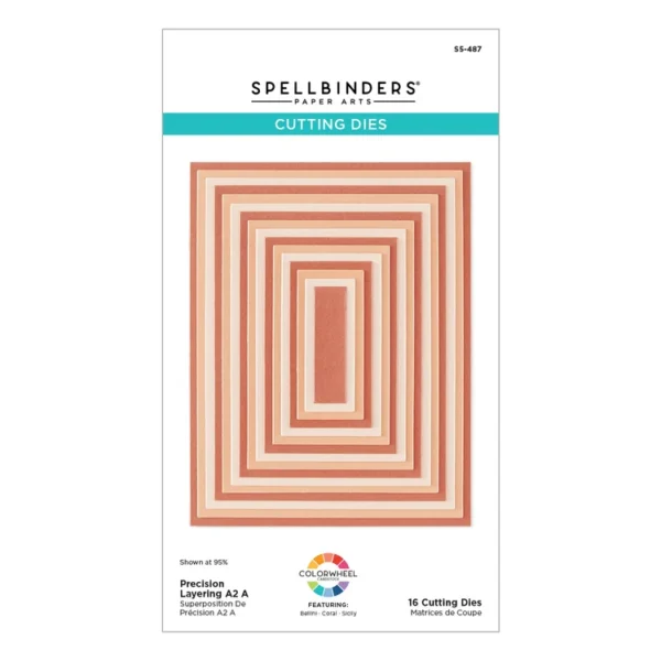 Spellbinders - Pack de troqueles de rectángulos con detalles de bloques de color