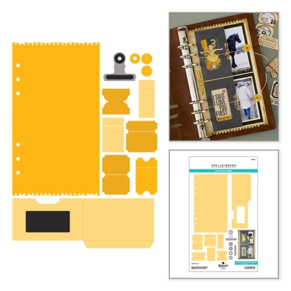 Spellbinders - Troquel Página de bolsillo con solapa, con grabados de Esther Glas