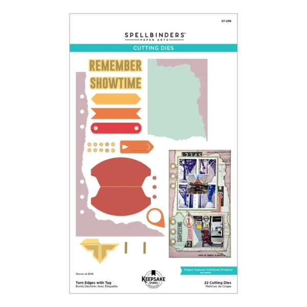 Spellbinders - Troqueles grabados con bordes rasgados y etiqueta de Esther Glas