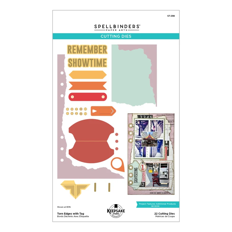 Spellbinders - Troqueles grabados con bordes rasgados y etiqueta de Esther Glas