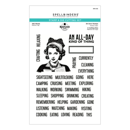 Spellbinders - Set de sellos y troqueles con la palabra ING de Esther Glas