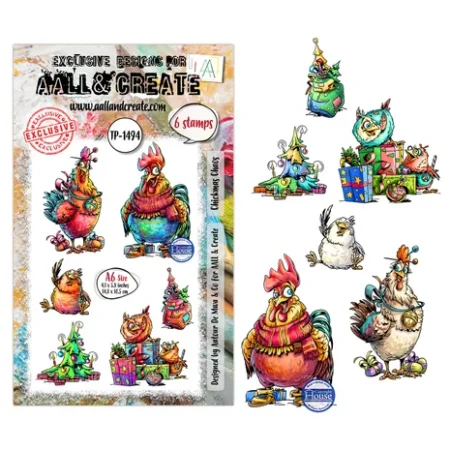 Aall and Create - Festive Friends A6 Stamp Sets Chickmas Chaos by Autour De Mwa & Co