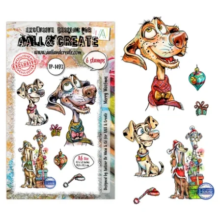 Aall and Create - Festive Friends A6 Stamp Sets Merry Woofmas by Autour De Mwa & Co (AALL-TP-1493)