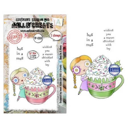 Aall and Create - Season Of Sparkle A7 Stamp Sets Hug In A Mug by Janet Klein