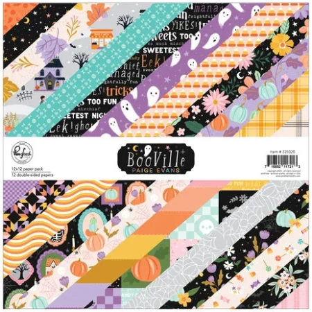 Pinkfresh Studio - BooVille 12x12 Inch Paper Pack Double-Sided (12pcs) by Paige Evans