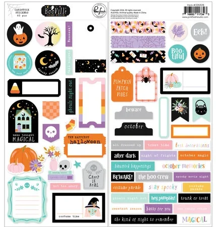 Pinkfresh Studio - BooVille Cardstock Stickers by Paige Evans