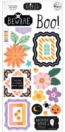 Pinkfresh Studio - BooVille Chipboard Stickers by Paige Evans
