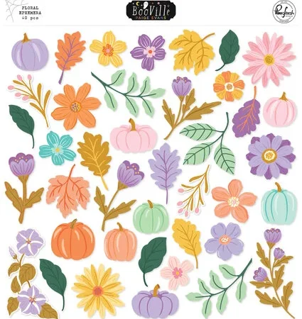 Pinkfresh Studio - BooVille Floral Ephemera (40pcs) by Paige Evans