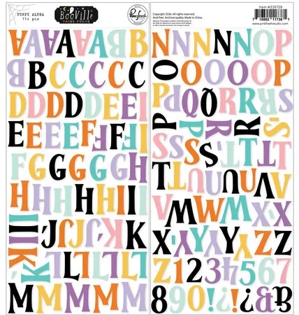 Pinkfresh Studio - BooVille Puffy Alpha Stickers by Paige Evans