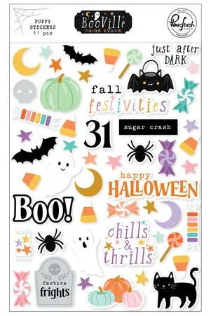 Pinkfresh Studio - BooVille Puffy Stickers by Paige Evans