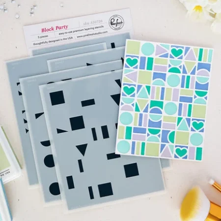 Pinkfresh Studio - Quiet Moments Stencil Block Party by Inna Moreva