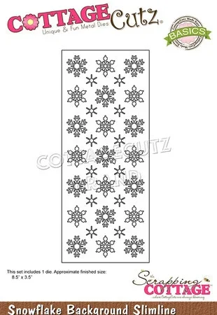 Cottage Cutz - Troquel Snowflake Background Slimline
