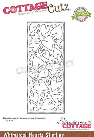 Cottage Cutz - Troquel Whimsical Hearts Slimline