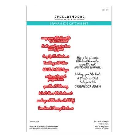 Spellbinders - Spectacular Christmas Stamp & Die Set Holiday Sentiments