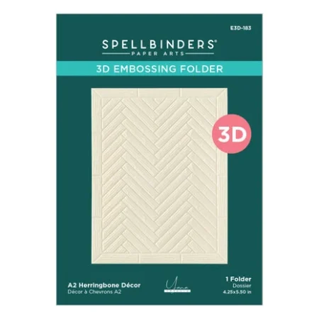 Spellbinders - Yana's Christmas Cats 3D Embossing Folder A2 Herringbone Décor by Yana Smakula