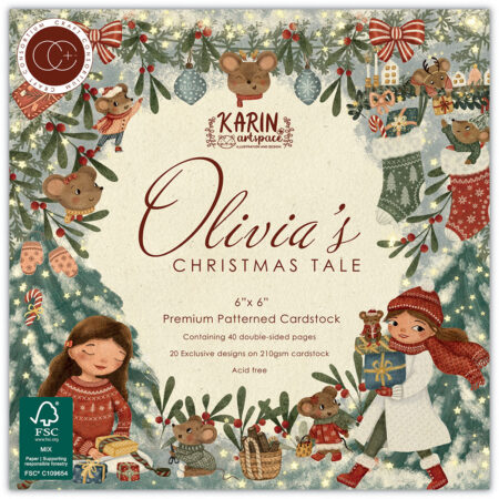Craft Consortium – Bloc de papel premium de 6x6 pulgadas "El cuento de Navidad de Olivia"