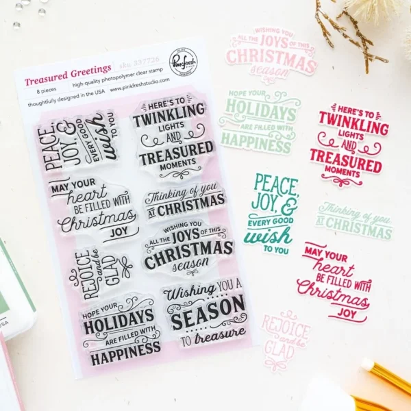 Pinkfresh Studio - Season of Wonder Stamp Treasured Greetings by Inna Moreva