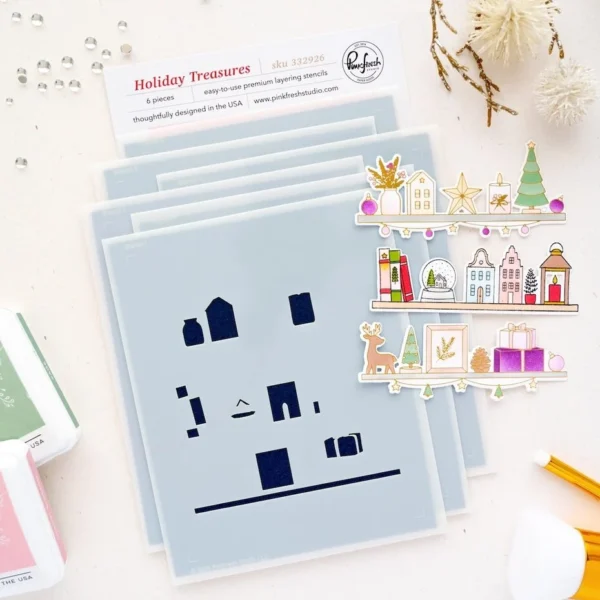 Pinkfresh Studio - Season of Wonder Stencil Holiday Treasures by Inna Moreva