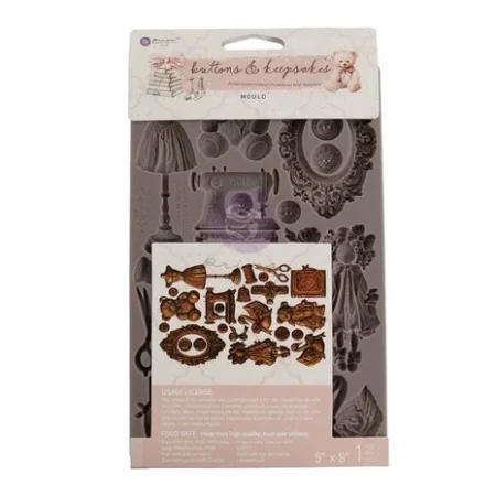 Prima Marketing - Buttons & Keepsakes 5x8 Inch Decor Moulds by Frank Garcia