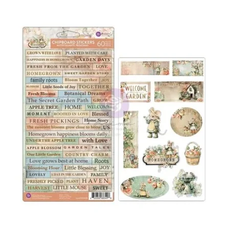 Prima Marketing - Homegrown Chipboard Stickers (60pcs) by The 3 Girls Tale