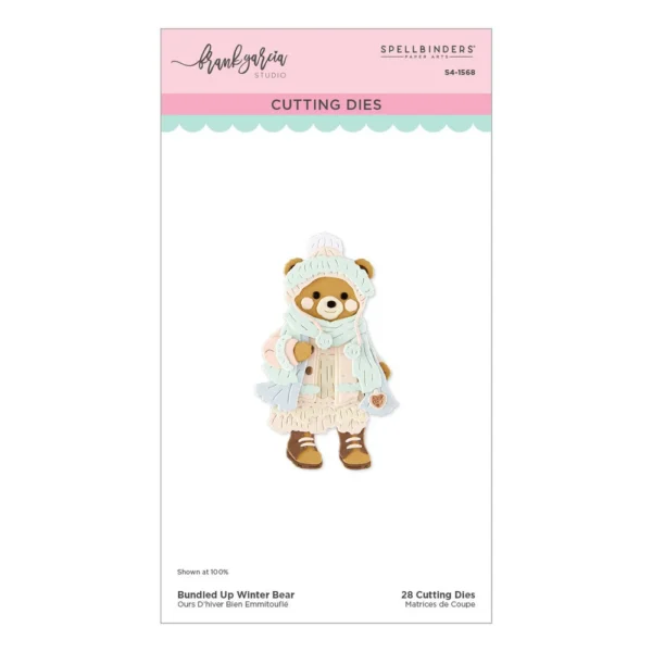 Spellbinders - Christmas Blush Etched Dies Bundled Up Winter Bear by Frank Garcia