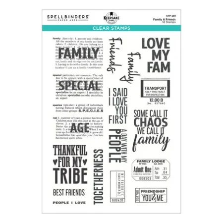Spellbinders - Turn the Page Clear Stamp Set Family & Friends by Esther Glas
