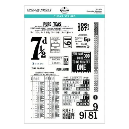 Spellbinders - Turn the Page Clear Stamp Set Keepsake Numbers by Esther Glas