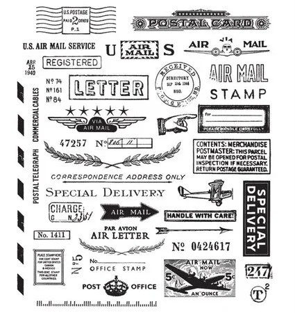 Stampers Anonymous – Correspondence Tim Holtz Cling Stamps