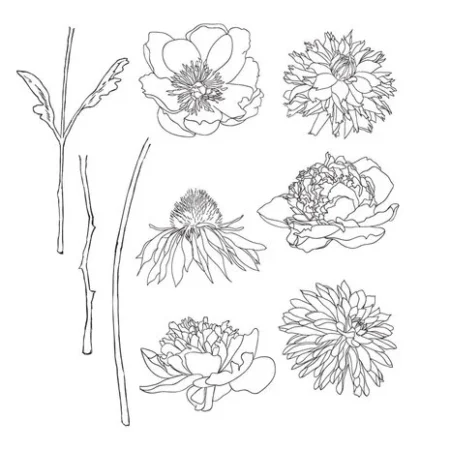 Stampers Anonymous – Flower Garden Tim Holtz Cling Stamps