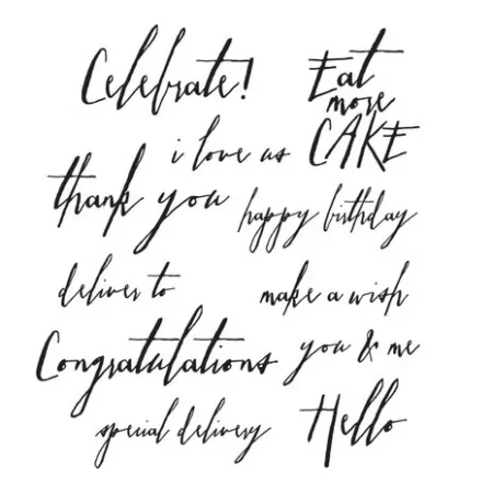Stampers Anonymous – Handwritten Sentiments Tim Holtz Cling Stamps