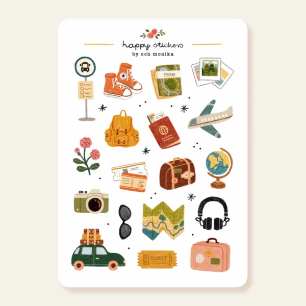 Och Monika Stickers - Hoja de pegatinas - Traveler
