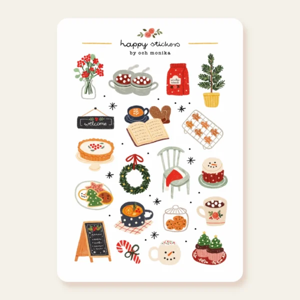 Och Monika Stickers - Hoja de pegatinas - Winter Café
