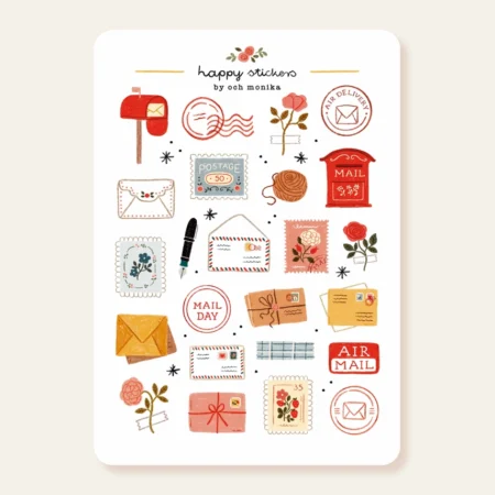 Och Monika Stickers - Hoja de pegatinas - Correo feliz