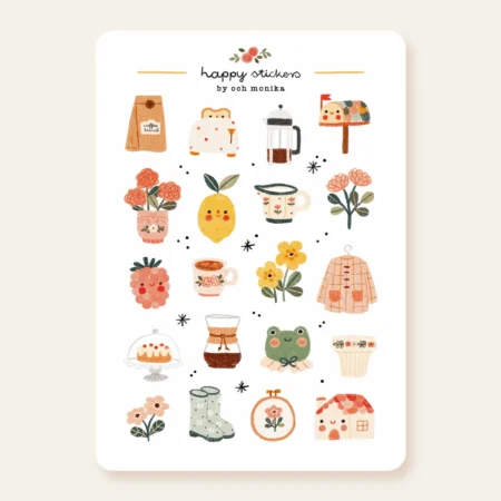 Och Monika Stickers - Hoja de pegatinas - Cottagecore